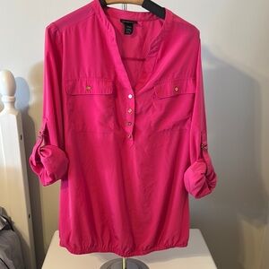 Women's Pink Button-Up Blouse